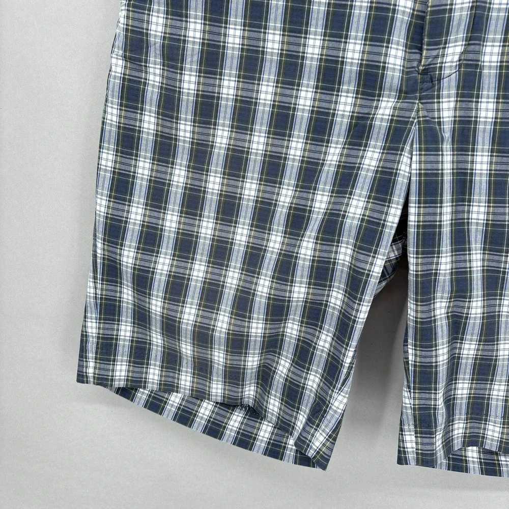 Vintage Polo Ralph Lauren Shorts Mens 34 Plaid Navy Blue Green Tartan 10